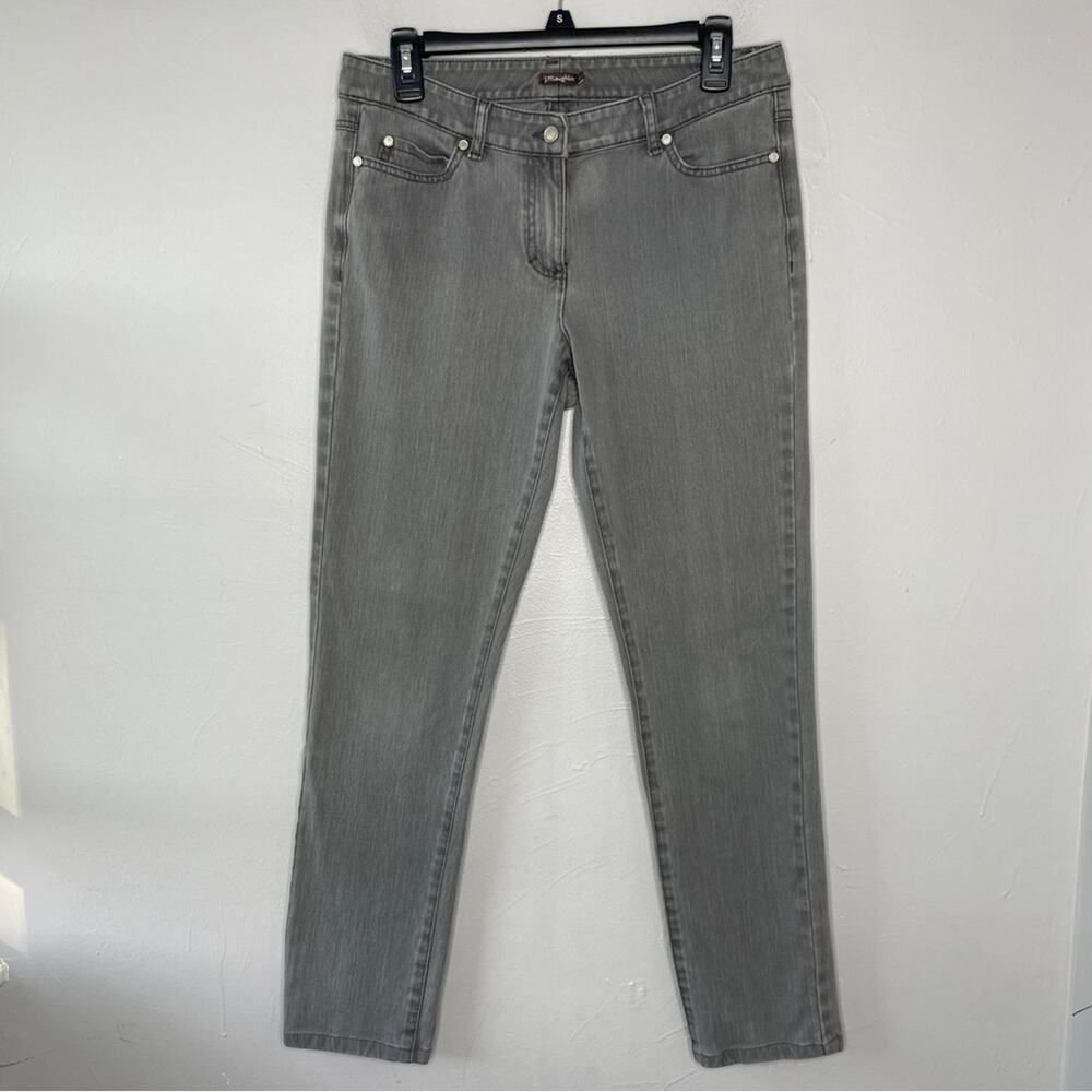 J.MCLAUGHLIN Skinny Denim Jeans Womens Size 8 Grey Stretch Biker Chic Luxe Moto